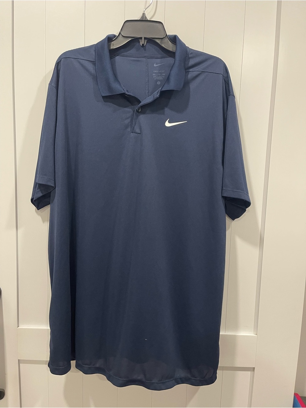 Nike Men's Navy Blue Polo with White Swoosh 2xl xxl big men’s
